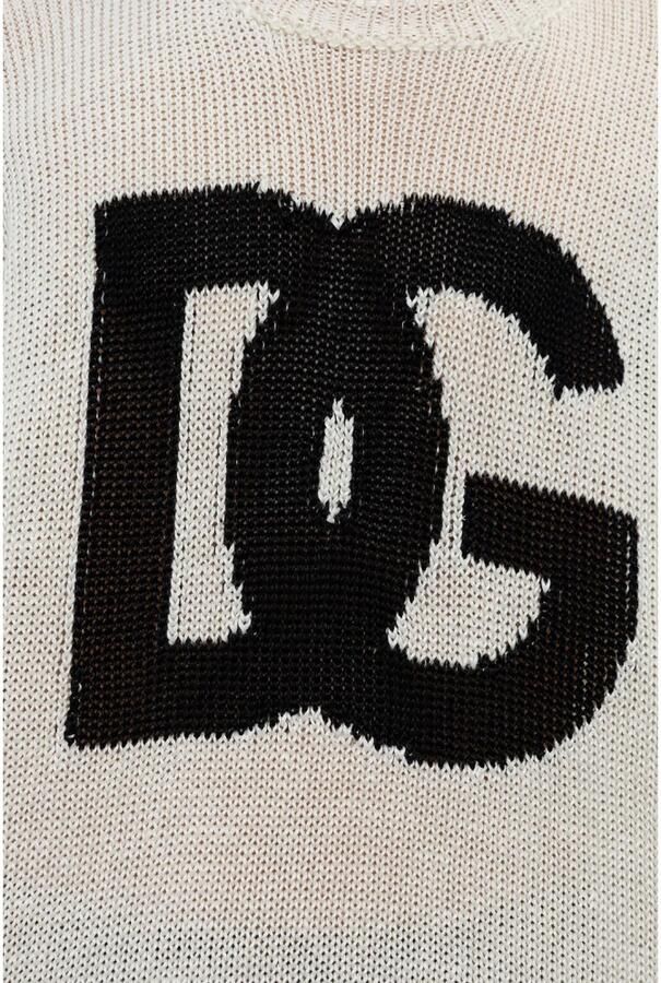 Dolce & Gabbana Logo Linnen Sweater Gemaakt in Italië Beige Heren - Foto 3