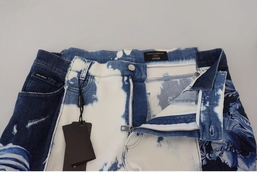 Dolce & Gabbana Blauwe Ceasar Denim Katoenen Losse Fit Jeans Multicolor Heren - Foto 5