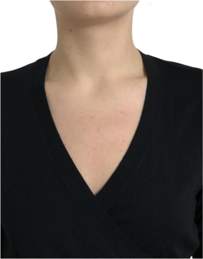 D&G Sweater D&G VNeck Wrap Crop Knit Top met lange mouwen - Foto 2