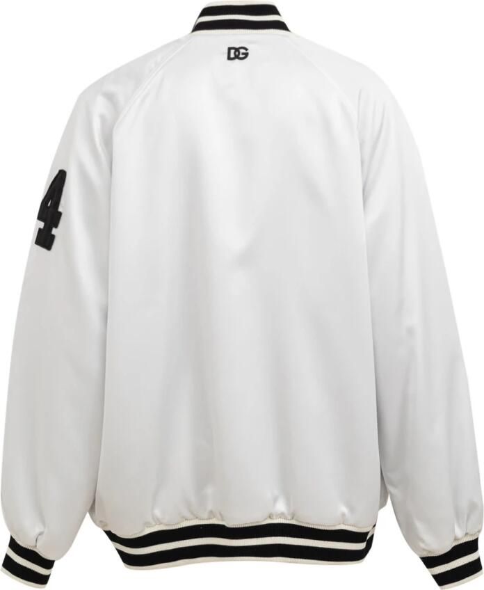 Dolce & Gabbana Metalen Detail Bomberjack in Wit White Heren - Foto 6