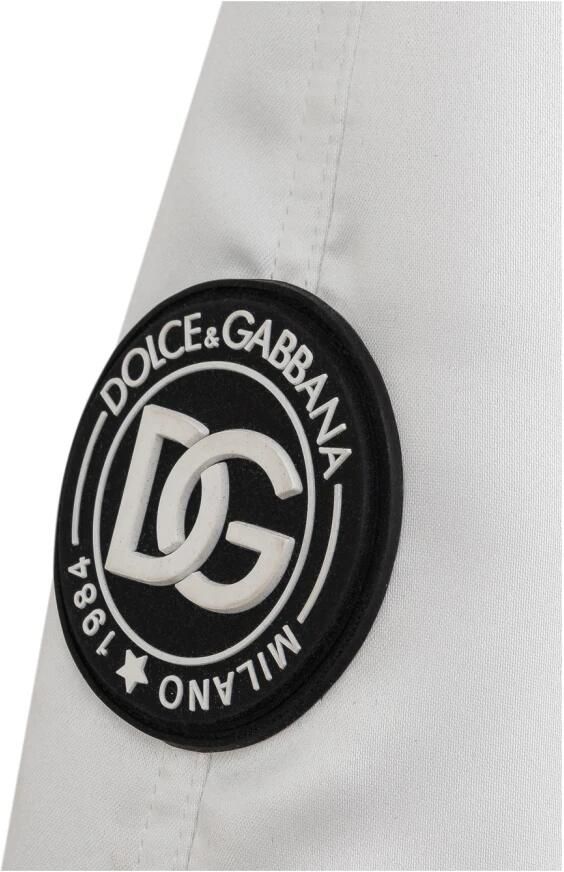 Dolce & Gabbana Metalen Detail Bomberjack in Wit White Heren - Foto 9