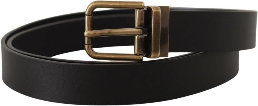 Dolce & Gabbana Vintage Metalen Gesp Leren Riem Black Heren - Foto 2