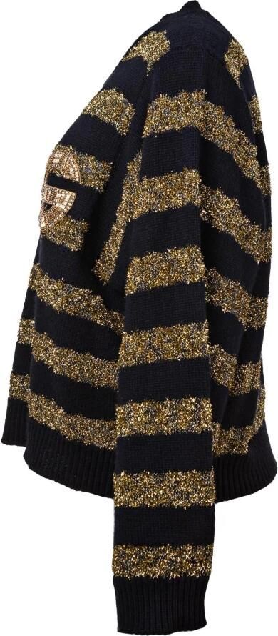 Dolce & Gabbana Gezellige en stijlvolle zwarte en gouden gebreide trui Black Dames - Foto 8