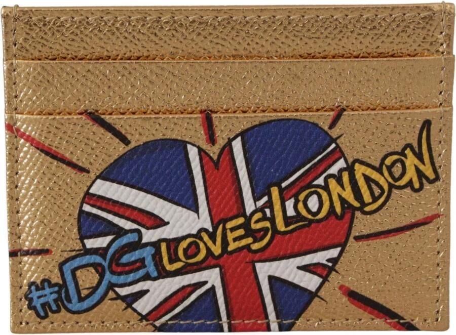 Dolce & Gabbana Gouden Leren #DGLovesLondon Dames Kaarthouder Portemonnee Yellow Dames - Foto 5