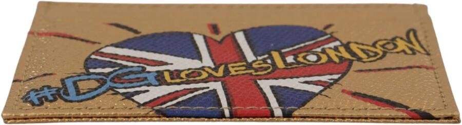 Dolce & Gabbana Gouden Leren #DGLovesLondon Dames Kaarthouder Portemonnee Yellow Dames - Foto 4