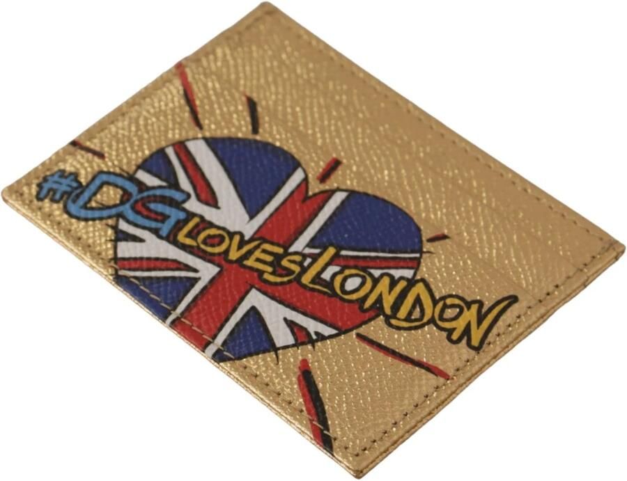 Dolce & Gabbana Gouden Leren #DGLovesLondon Dames Kaarthouder Portemonnee Yellow Dames - Foto 2