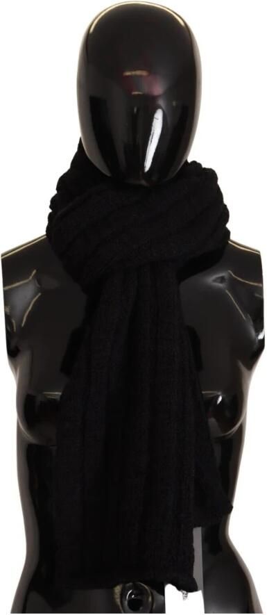 Dolce & Gabbana Zwart Gebreid Unisex Warmer Shawl Sjaal Black Dames - Foto 4