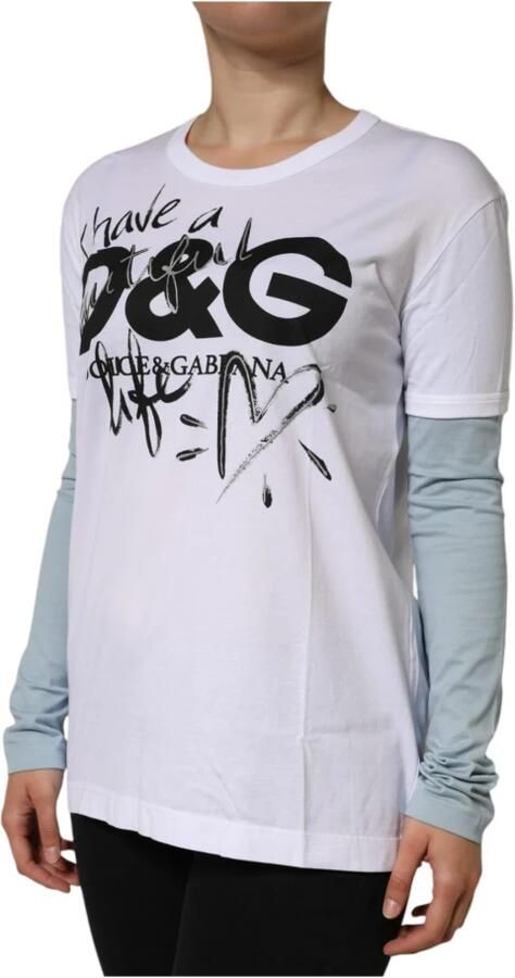 D&G Overhemd D&G Grafisch T-shirt met lange mouwen Model TSH84003 - Foto 4