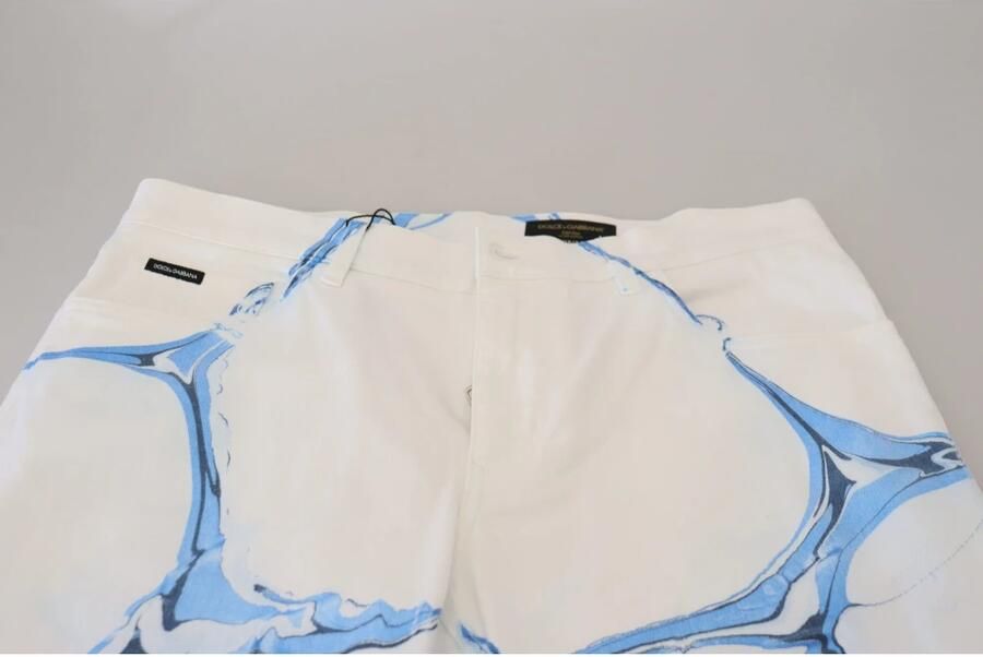 Dolce & Gabbana White Blue Denim Cotton Jeans Stretch Skinny Fit Pant Blauw Heren - Foto 2