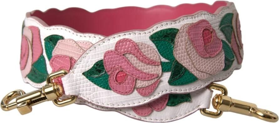 Dolce & Gabbana Witte Bloemen Leren Schouderband Multicolor Dames - Foto 6