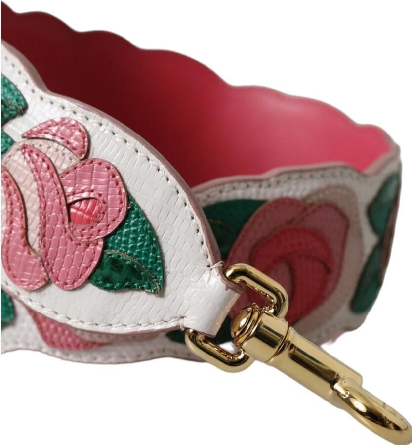 Dolce & Gabbana Witte Bloemen Leren Schouderband Multicolor Dames