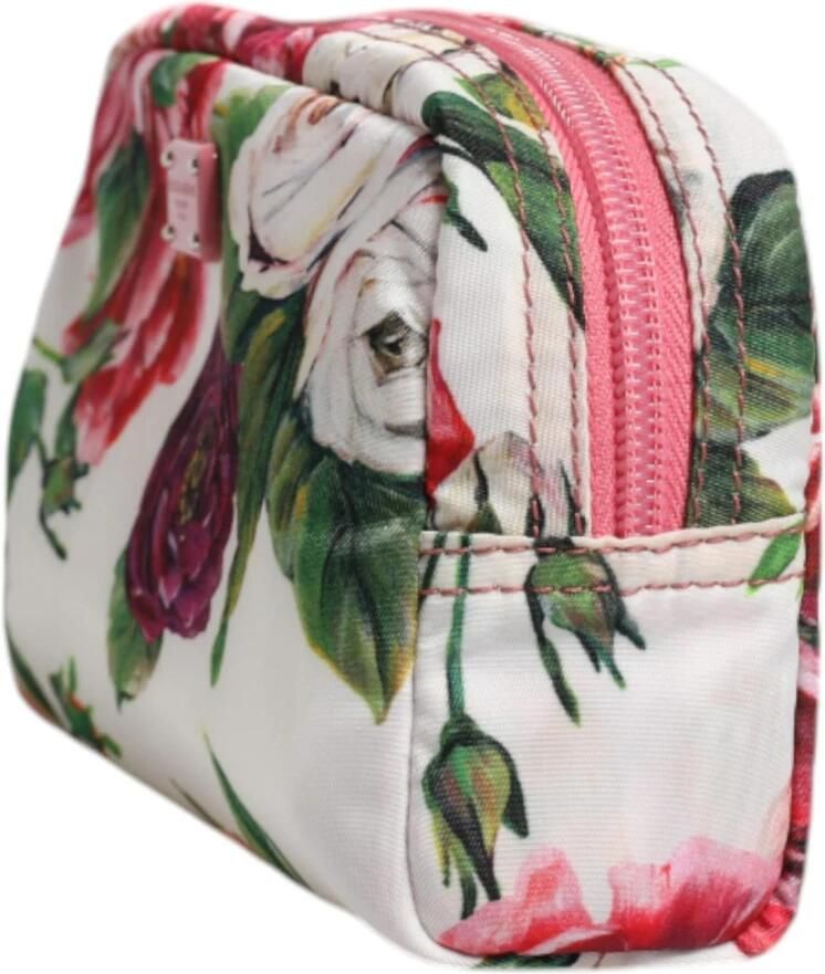 Dolce & Gabbana Witte Bloemen Nylon Pouch Portemonnee Multicolor Dames - Foto 2