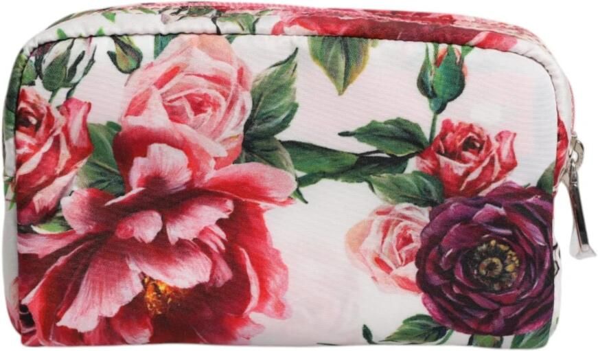 Dolce & Gabbana Witte Bloemen Nylon Pouch Portemonnee Multicolor Dames - Foto 4
