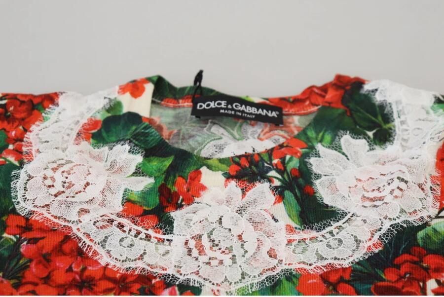 Dolce & Gabbana Witte Bloemen Wollen Kant Vest Tanktop Multicolor Dames - Foto 3