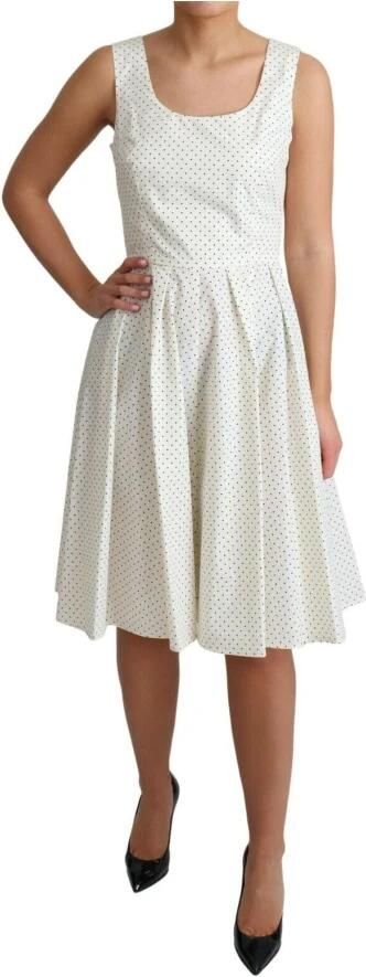 Dolce & Gabbana Witte gepunte katoenen A-lijn jurk White Dames - Foto 2