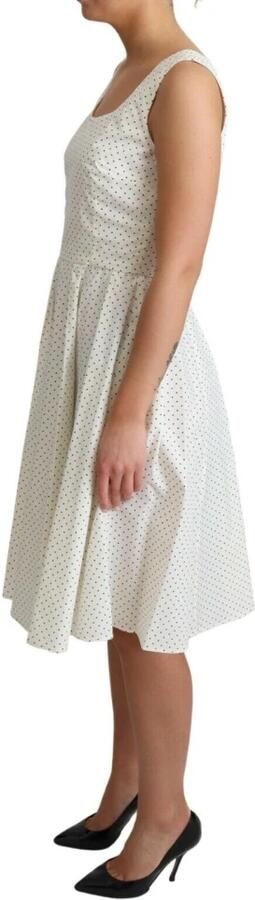 Dolce & Gabbana Witte gepunte katoenen A-lijn jurk White Dames - Foto 4
