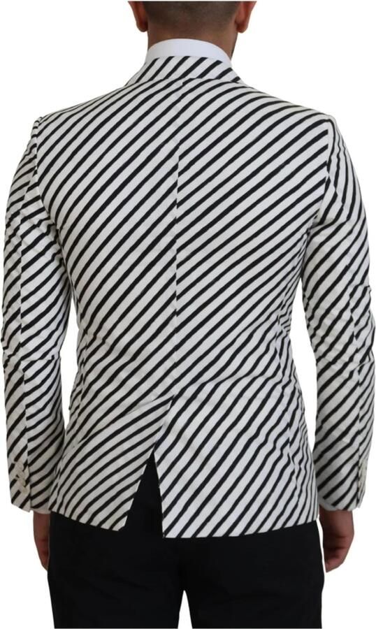 Dolce & Gabbana Witte Gestreepte Blazer Jas Sport Stijl Black Heren - Foto 4