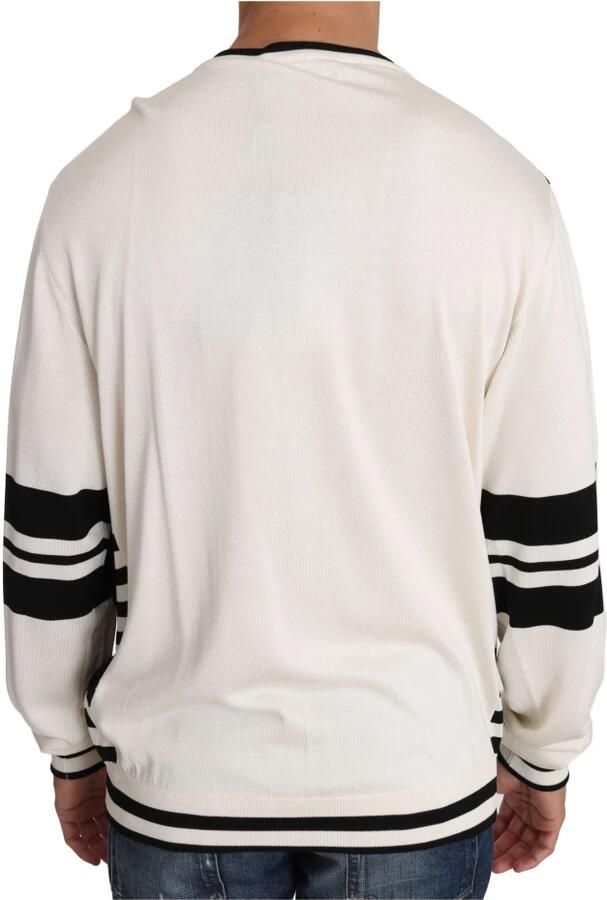 Dolce & Gabbana Witte Jazz Sequined Guitar Pullover Sweater Multicolor Heren - Foto 2