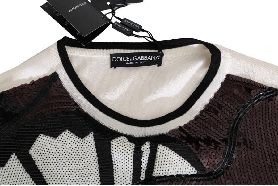 Dolce & Gabbana Witte Jazz Sequined Guitar Pullover Sweater Multicolor Heren - Foto 3