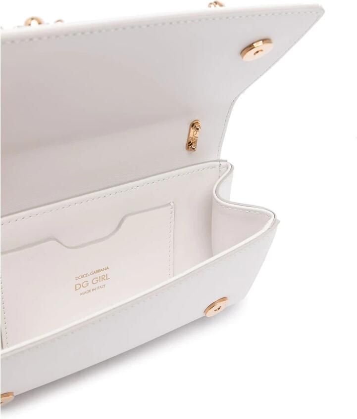 Dolce & Gabbana Witte Kalfsleren Logo Plaque Box Tas White Dames - Foto 4