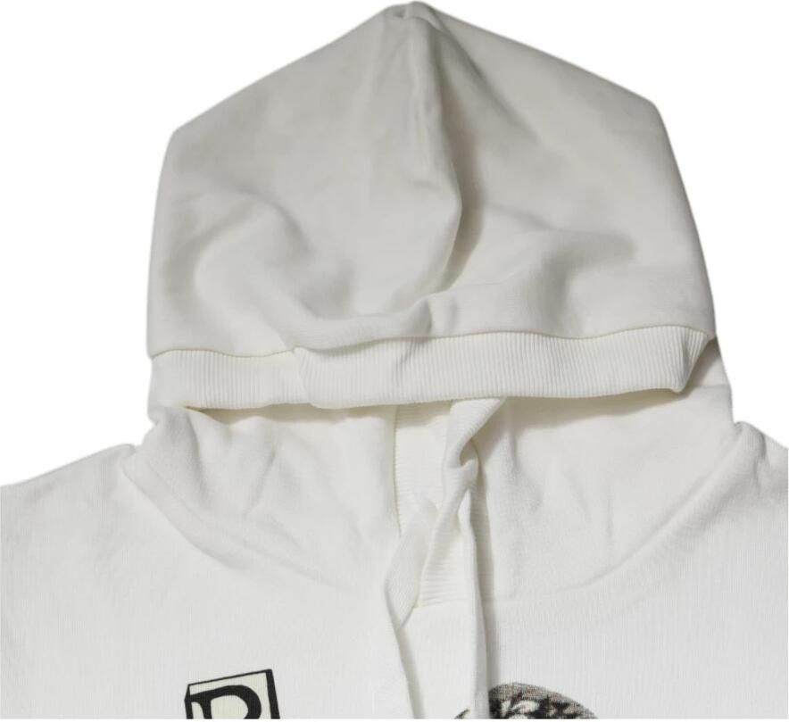Dolce & Gabbana Witte Katoenen Hooded Pullover Sweater White Heren - Foto 2