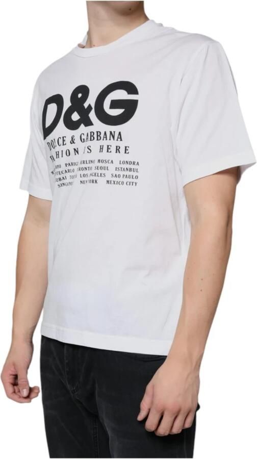 Dolce & Gabbana Witte Katoenen Logo Print T-Shirt White Heren - Foto 5