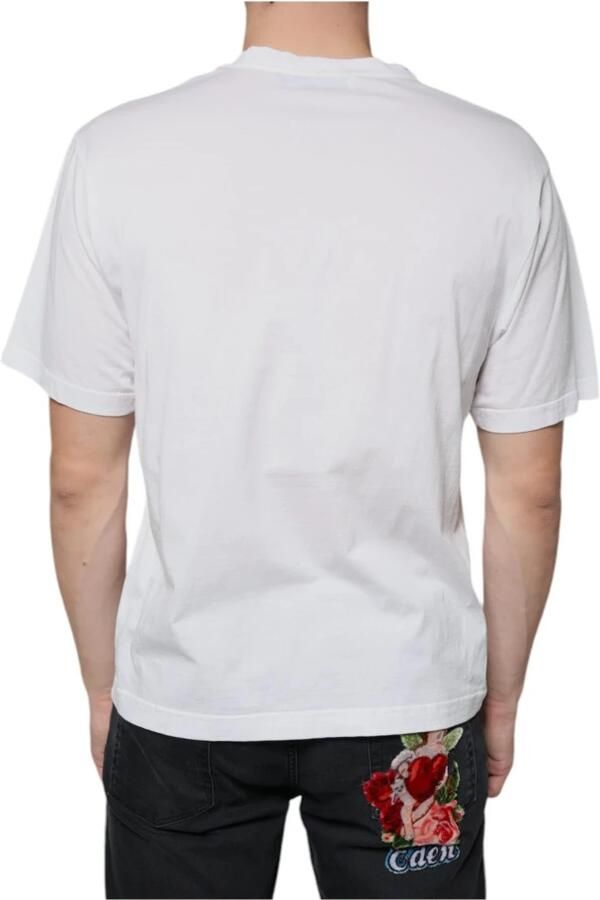 Dolce & Gabbana Witte Katoenen Logo Print T-Shirt White Heren - Foto 4