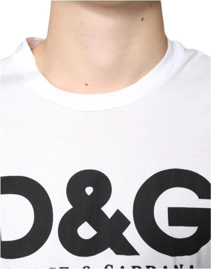 Dolce & Gabbana Witte Katoenen Logo Print T-Shirt White Heren - Foto 3