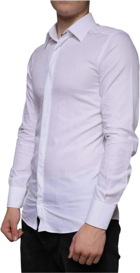 Dolce & Gabbana Witte Katoenen Overhemd Slim Fit White Heren