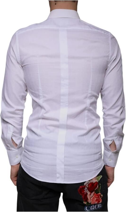 Dolce & Gabbana Witte Katoenen Overhemd Slim Fit White Heren - Foto 4