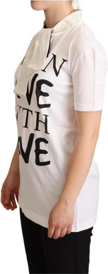 Dolce & Gabbana Witte Katoenen Zijden I'm In Love Top T-shirt White Dames - Foto 6