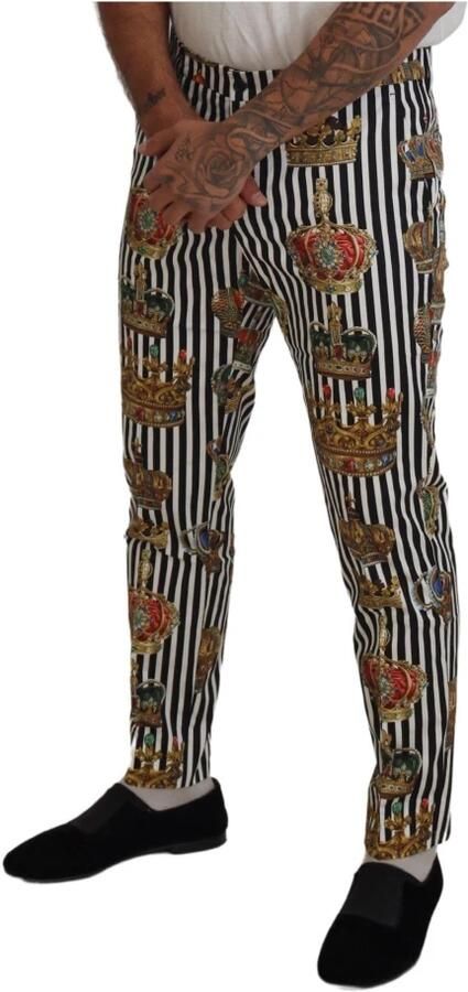 Dolce & Gabbana Elegante Chino-broek met kroonprint Multicolor Heren - Foto 3