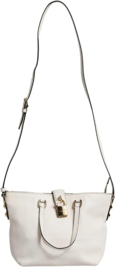 Dolce & Gabbana Witte leren Crossbody tas met goudkleurige accenten White Dames - Foto 3