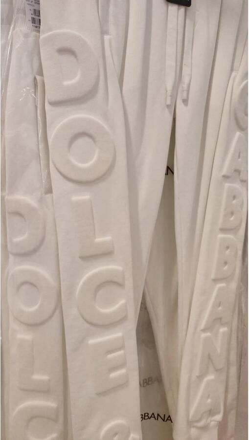Dolce & Gabbana Witte Logo Katoenen Sweatpants Klassieke Pasvorm White Heren - Foto 2