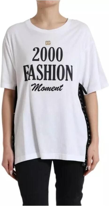 Dolce & Gabbana Witte Mode T-shirt met Slogan Print White Dames - Foto 7