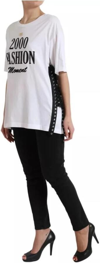 Dolce & Gabbana Witte Mode T-shirt met Slogan Print White Dames - Foto 8