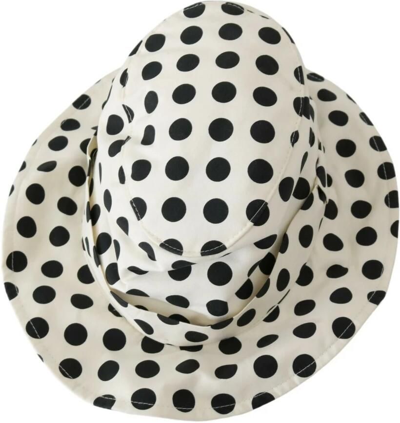 Dolce & Gabbana Witte Polka Dot Trilby Hoed Elegant en Authentiek White Dames