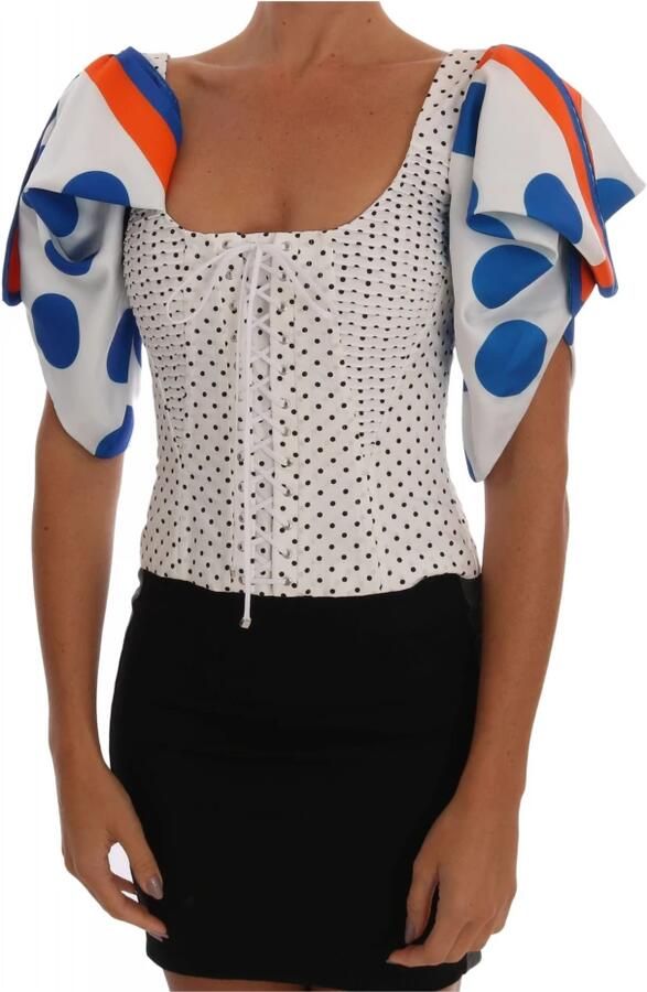 D&G Overhemd D&G Dolce Gabbana korset top TSH1521 met stippen - Foto 5