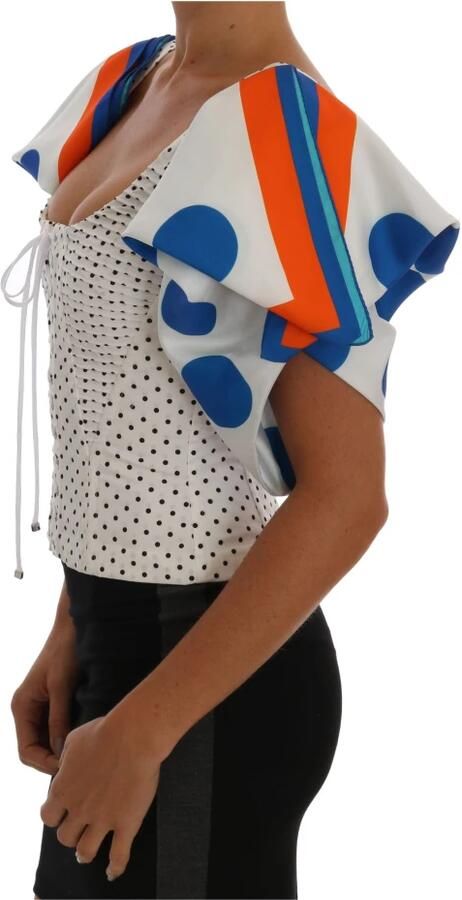 D&G Overhemd D&G Dolce Gabbana korset top TSH1521 met stippen - Foto 4