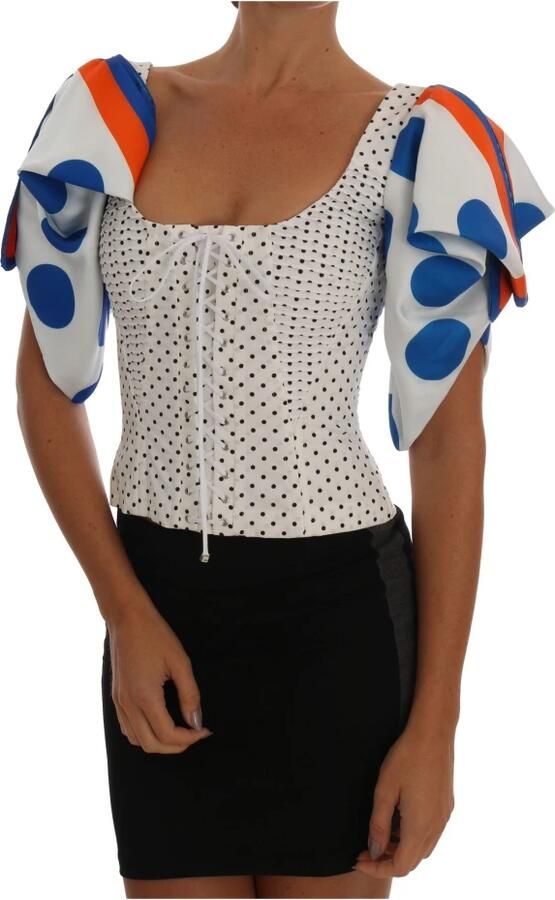 D&G Overhemd D&G Dolce Gabbana korset top TSH1521 met stippen - Foto 3