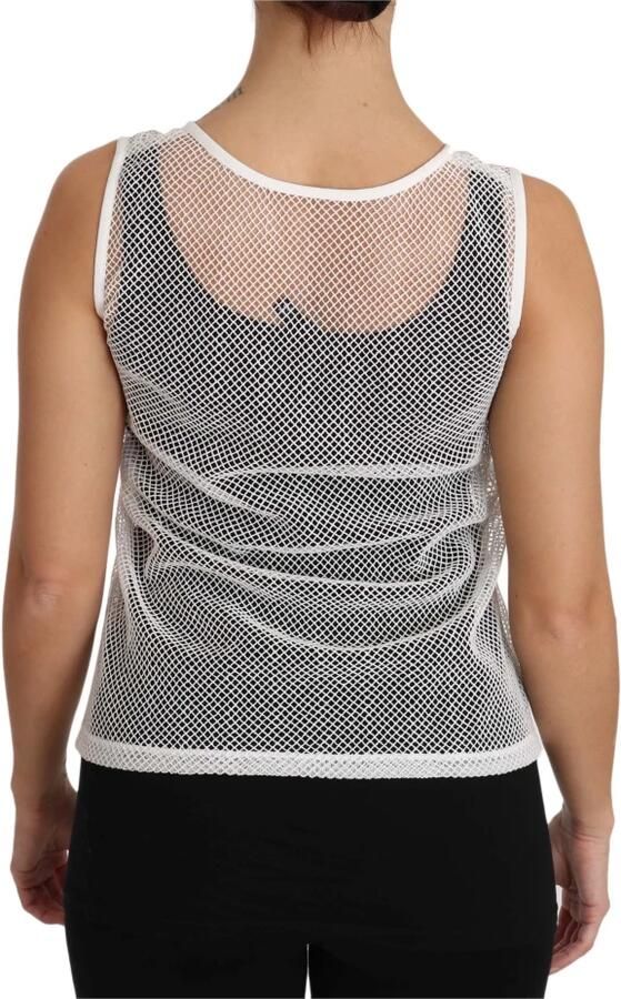 Dolce & Gabbana Witte Transparante Net Mouwloze Tanktop White Dames - Foto 2