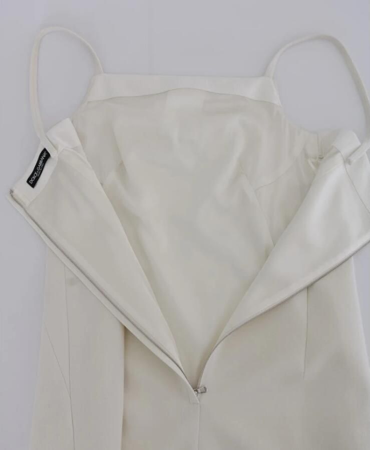 Dolce & Gabbana Witte Wol Stretch Broche Shift Jurk White Dames - Foto 2