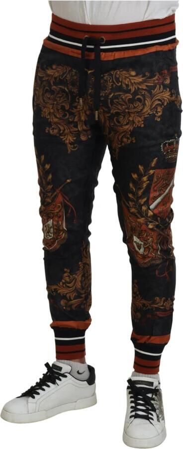 Dolce & Gabbana Barok Kroon Zijden Sweatpants Multicolor Heren - Foto 5