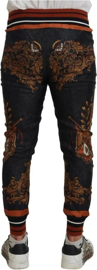 Dolce & Gabbana Barok Kroon Zijden Sweatpants Multicolor Heren - Foto 6
