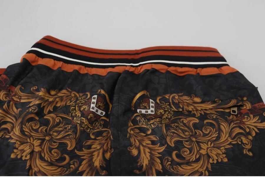 Dolce & Gabbana Barok Kroon Zijden Sweatpants Multicolor Heren - Foto 3