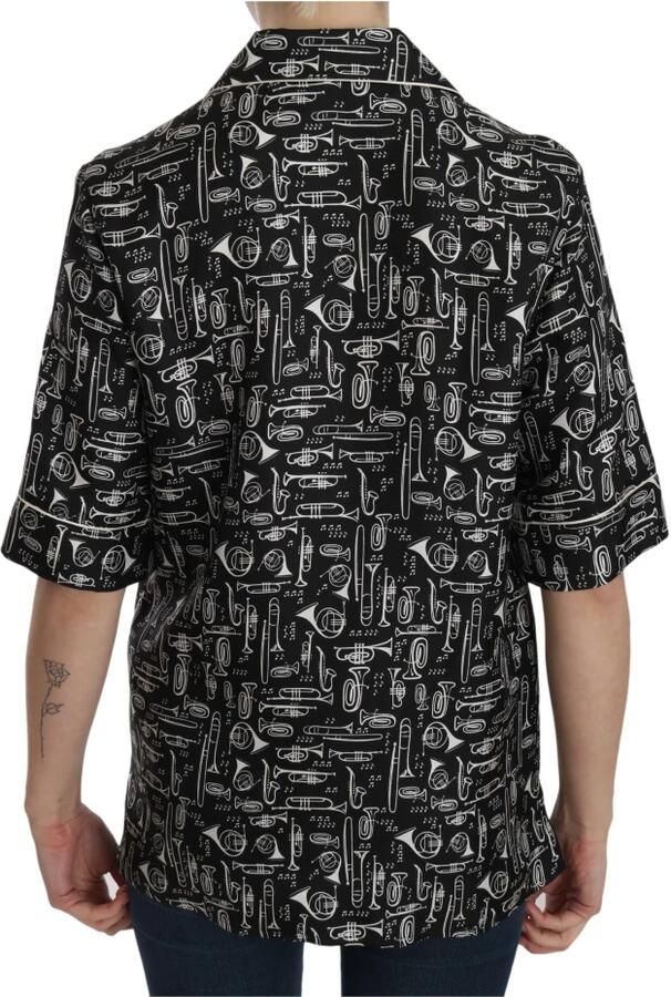 Dolce & Gabbana Zijden Blouse Stijlvol en Comfortabel Damesoverhemd Black Dames