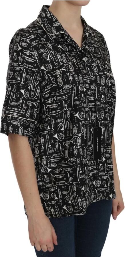 Dolce & Gabbana Zijden Blouse Stijlvol en Comfortabel Damesoverhemd Black Dames - Foto 2
