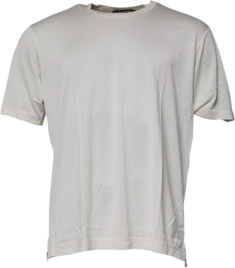 Dolce & Gabbana Zijden Crew Neck T-shirt White Heren