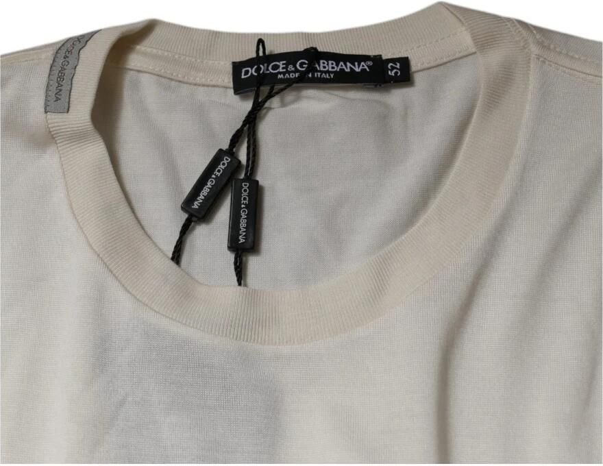 Dolce & Gabbana Zijden Crew Neck T-shirt White Heren - Foto 4