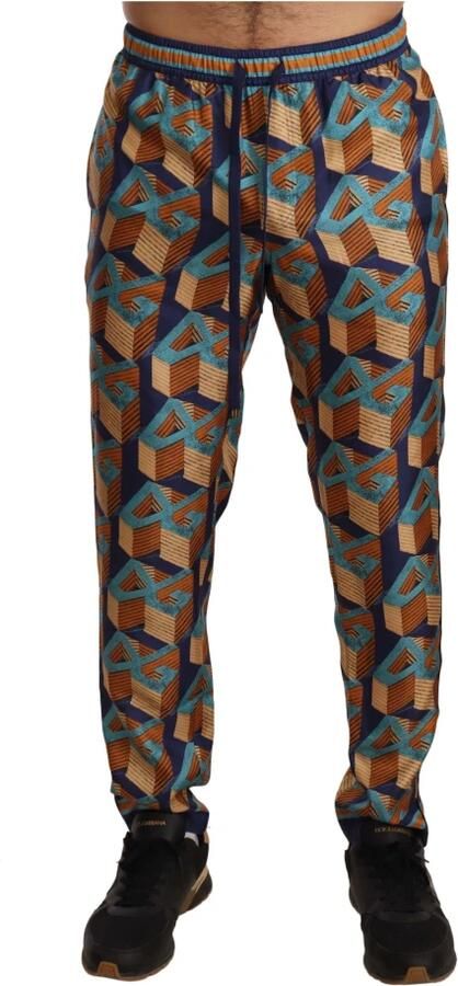 Dolce & Gabbana Multicolor Patterned Joggers Silk Pants Meerkleurig Heren - Foto 3